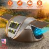 5-8 Person Pop Up Waterproof Tent with 4 Tent Poles 2 Mosquito Net Windows Carrying Bag