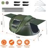 5-8 Person Pop Up Waterproof Tent with 4 Tent Poles 2 Mosquito Net Windows Carrying Bag