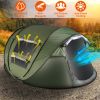 5-8 Person Pop Up Waterproof Tent with 4 Tent Poles 2 Mosquito Net Windows Carrying Bag