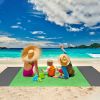 Sand Proof Water Resistant Beach Mat w/ 4 Anchors 1 Carry Bag 108x96.46in