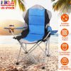 Foldable Camping Chair Heavy Duty Steel, Padded Seat 330LBS Max Load with Cup Holder Carry Bag