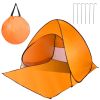 Pop Up Beach Tent Shelter - Anti-UV Automatic Waterproof Canopy for 2/3 Man w/ Net Window Storage Bag