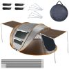 5-8 Person Pop Up Waterproof Tent with 4 Tent Poles 2 Mosquito Net Windows Carrying Bag