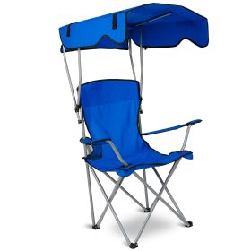 Foldable Beach Canopy Chair 330LBS Load Seat w/ Cup Holder (Option: CanopyChairBlue)