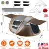 5-8 Person Pop Up Waterproof Tent with 4 Tent Poles 2 Mosquito Net Windows Carrying Bag