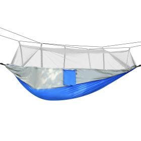 600lbs Load 2 Persons Hammock w/Mosquito Net Swing Hanging Bed w/ Strap Hook Carry Bag (Option: MosquitoNetHammockGRY)