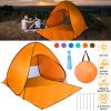 Pop Up Beach Tent Shelter - Anti-UV Automatic Waterproof Canopy for 2/3 Man w/ Net Window Storage Bag