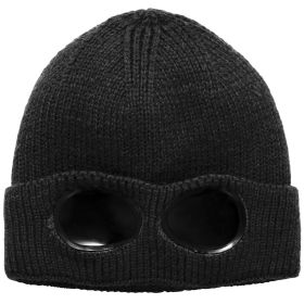 Unisex Knit Beanie Hat with Goggle (Option: BeanieHatBlack)