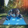 Sand Proof Water Resistant Beach Mat w/ 4 Anchors 1 Carry Bag 108x96.46in