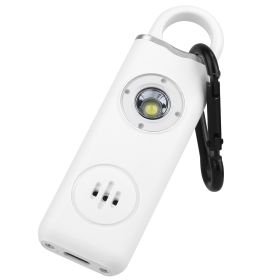 Rechargeable Personal Safety Alarm Portable 130dB Self-defense Siren with Strobe Light LED (Option: SafetyAlarmWhite)