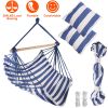 Canvas Hammock Hanging Chair Swing with 2 Pillows 265LBS Load-bearing