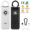 Rechargeable Personal Safety Alarm Portable 130dB Self-defense Siren with Strobe Light LED