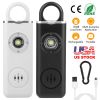 Rechargeable Personal Safety Alarm Portable 130dB Self-defense Siren with Strobe Light LED