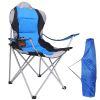 Foldable Camping Chair Heavy Duty Steel, Padded Seat 330LBS Max Load with Cup Holder Carry Bag