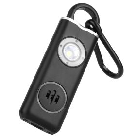 Rechargeable Personal Safety Alarm Portable 130dB Self-defense Siren with Strobe Light LED (Option: SafetyAlarmBlack)