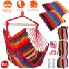 Canvas Hammock Hanging Chair Swing with 2 Pillows 265LBS Load-bearing