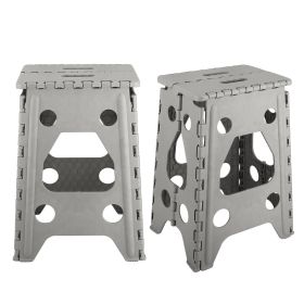 2 Pack 17.91In High Step Folding Stepping Stool (Option: 2PcsStepStoolGrey)