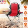 Foldable Camping Chair Heavy Duty Steel, Padded Seat 330LBS Max Load with Cup Holder Carry Bag