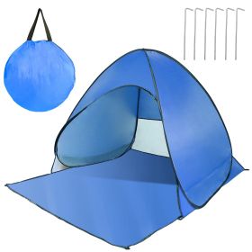 Pop Up Beach Tent Shelter - Anti-UV Automatic Waterproof Canopy for 2/3 Man w/ Net Window Storage Bag (Option: PopUpBeachTentBlue)
