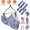 Canvas Hammock Hanging Chair Swing with 2 Pillows 265LBS Load-bearing