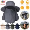 Fishing Bucket Hat, Wide Brim Breathable Unisex Sunlight-proof Removable Neck Face