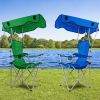 Foldable Beach Canopy Chair 330LBS Load Seat w/ Cup Holder