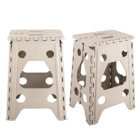 2 Pack 17.91In High Step Folding Stepping Stool (Option: 2PcsStepStoolBeige)