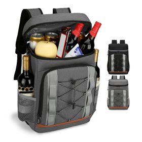 36 Can Insulated Cooler Backpack 25L/6.6Gal (Option: CoolerBackpackGrey)