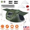5-8 Person Pop Up Waterproof Tent with 4 Tent Poles 2 Mosquito Net Windows Carrying Bag