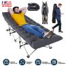Folding Sleeping Cot Collapsible Guest Bed with 2-Sided Soft Pad 440LBS Max Load