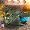 5-8 Person Pop Up Waterproof Tent with 4 Tent Poles 2 Mosquito Net Windows Carrying Bag
