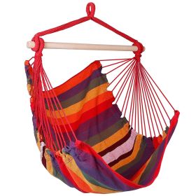 Canvas Hammock Hanging Chair Swing with 2 Pillows 265LBS Load-bearing (Option: HangHammockChairRed)
