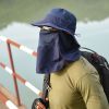 Fishing Bucket Hat, Wide Brim Breathable Unisex Sunlight-proof Removable Neck Face