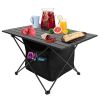 Aluminum Alloy Roll-Up Foldable Camping Table With Storage Basket