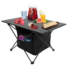 Aluminum Alloy Roll-Up Foldable Camping Table With Storage Basket (Option: CampingTableL)