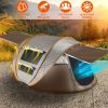 5-8 Person Pop Up Waterproof Tent with 4 Tent Poles 2 Mosquito Net Windows Carrying Bag