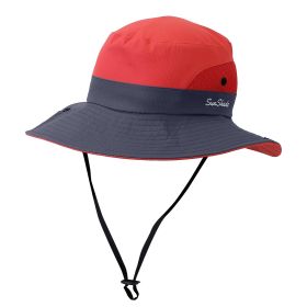 Women Summer Sun Bucket Hats Foldable UV Protection Cotton Cap (Option: SunBucketHatDarkRed)