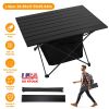Aluminum Alloy Roll-Up Foldable Camping Table With Storage Basket